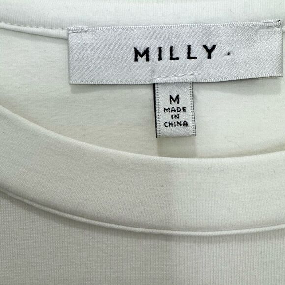 NEW Milly Monica Jersey Poplin Combo Tee - Picture 13 of 13